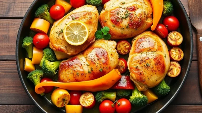 One-Pan Lemon Garlic Chicken & Veggies Recipe