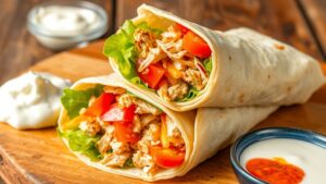 Garlic Cheesy Chicken Wraps Recipe
