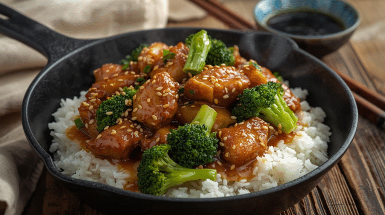 This savory chicken and broccoli stir fry is a quick and healthy dinner option that can be prepared in just one skillet