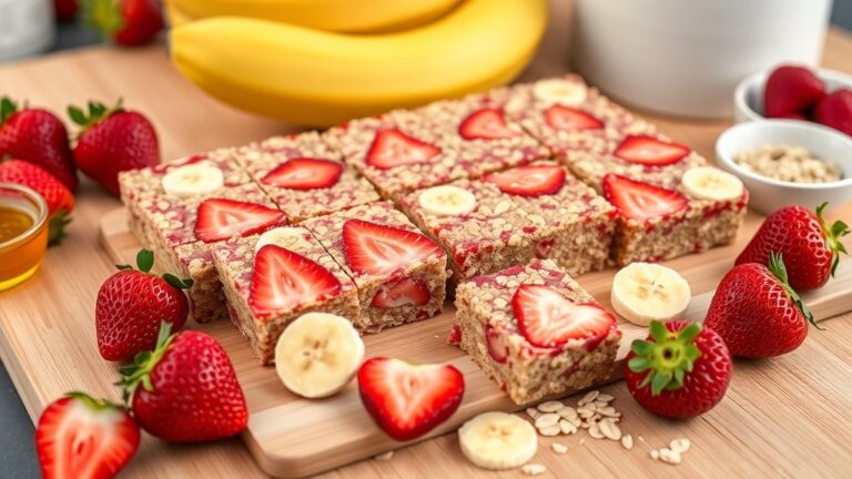 Easy No Bake Strawberry Banana Oat Bars